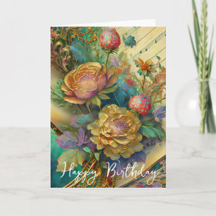 Boroque flowers birthday card