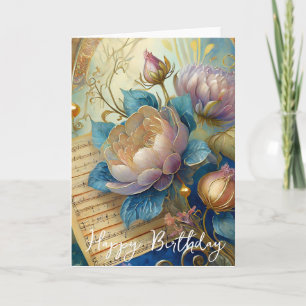 Boroque flowers birthday card