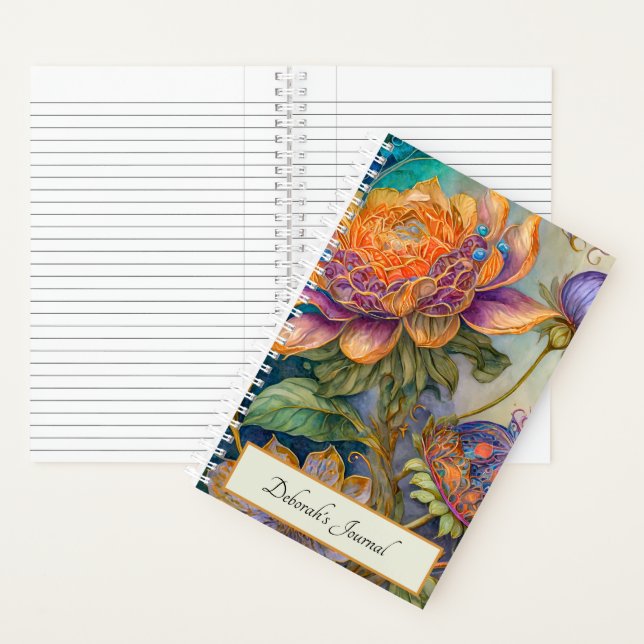 Boroque flowers  personalised notebook (Inside)