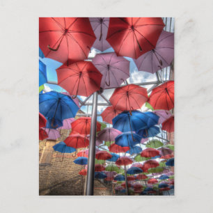 Borough Market umbrella art, London Postcard