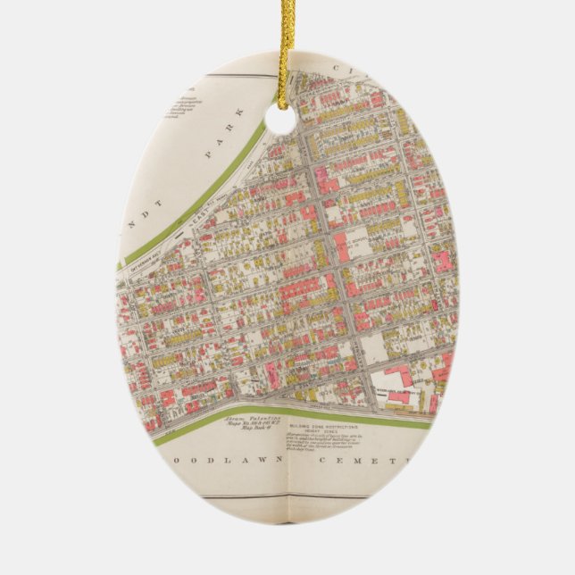 Borough of the Bronx map Ceramic Ornament (Front)