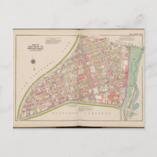 Borough of the Bronx map Postcard