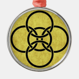 Borromean Cross Rings Metal Ornament