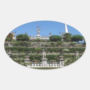 Borromeo Palace in Stresa,Italy Oval Sticker