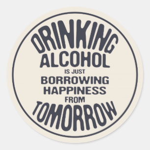 Borrowing Happiness Classic Round Sticker