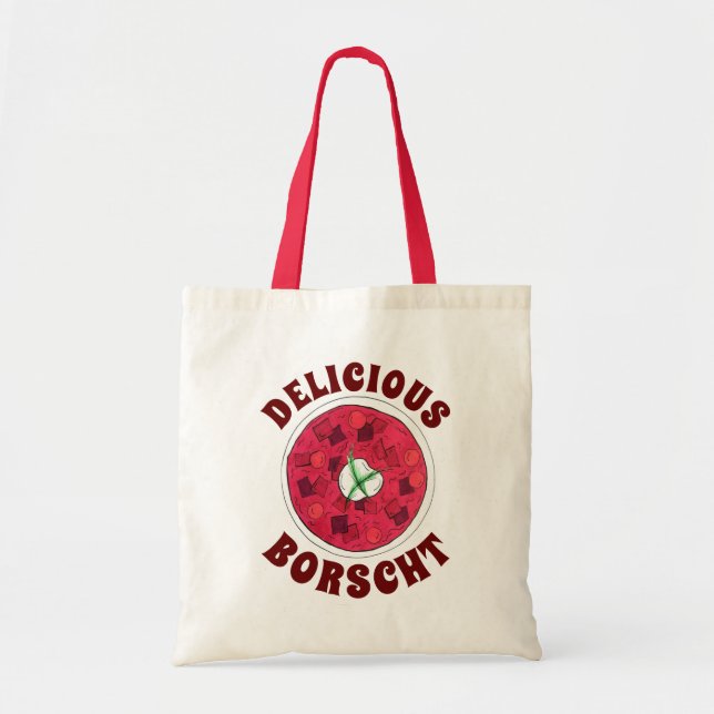 Borscht Eastern European Red Beet Beetroot Soup Tote Bag (Front)