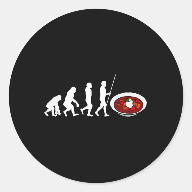 Borschtsch Beetroot Ukrainian Borscht  Classic Round Sticker (Front)