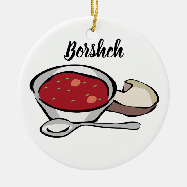 Borshch Ceramic Christmas Tree Ornament (Front)
