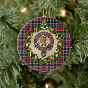 Borthwick Clan Badge & Tartan Personalised Xmas Ceramic Ornament