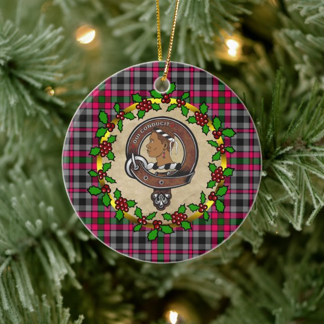 Borthwick Clan Badge & Tartan Personalised Xmas Ceramic Ornament (Tree)