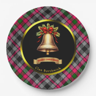 Borthwick Tartan Personalised Christmas Paper Plate
