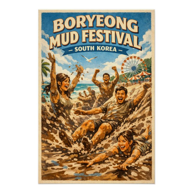 Boryeong Mud Festival in South Korea Poster (Front)