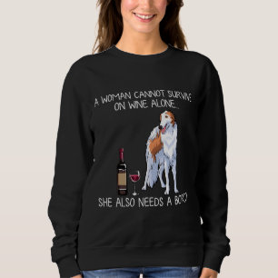 Borzoi And Wine Dog Fitted Sweatshirt