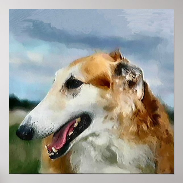 Borzoi Art Gifts Poster (Front)