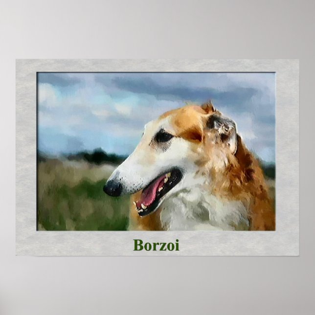 Borzoi Art Gifts Poster (Front)