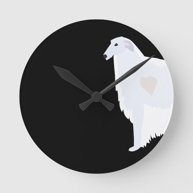 Borzoi Breed Template Design Round Clock (Front)