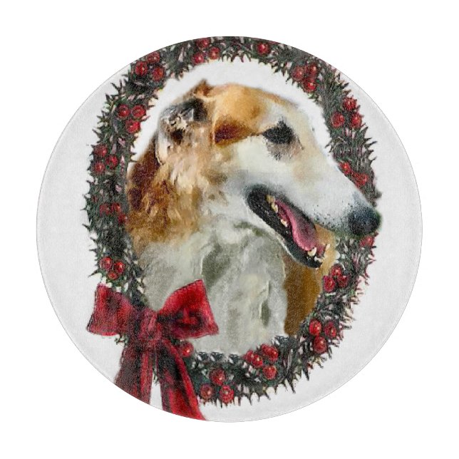 Borzoi Christmas Cutting Board (Front)