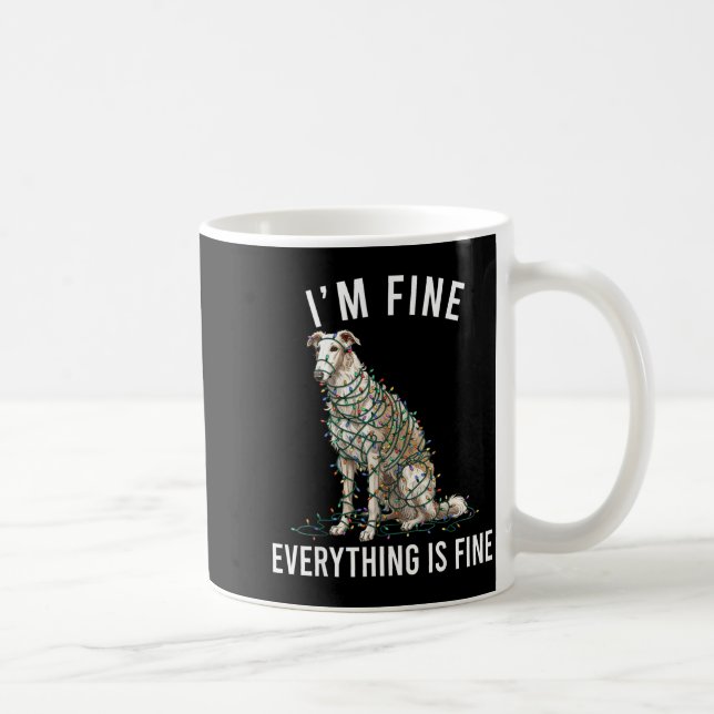 Borzoi Christmas I'm Fine Everything Is Fine  Coffee Mug (Right)