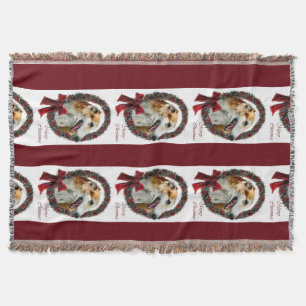 Borzoi Christmas Throw Blanket