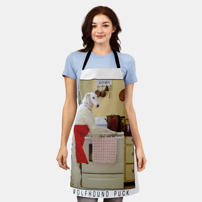 Borzoi Cooking Russian Wolfhound Dog Lover's Gift Apron (Worn)