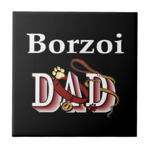 Borzoi Dad Ceramic Tile