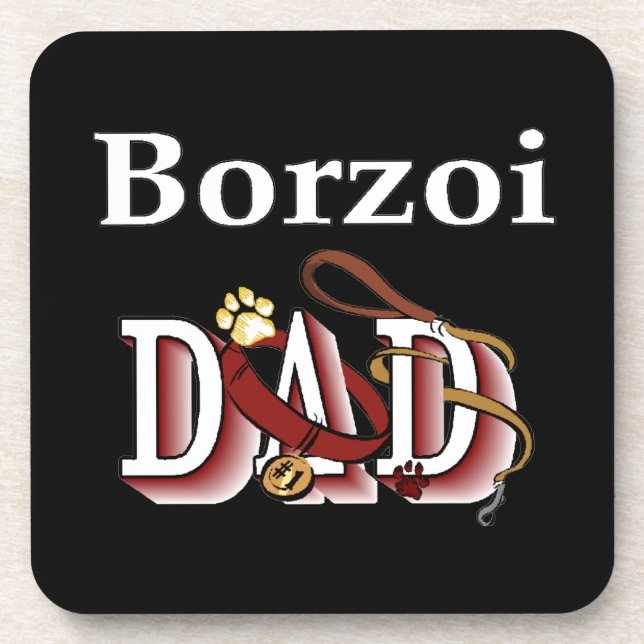 Borzoi Dad Coaster (Front)