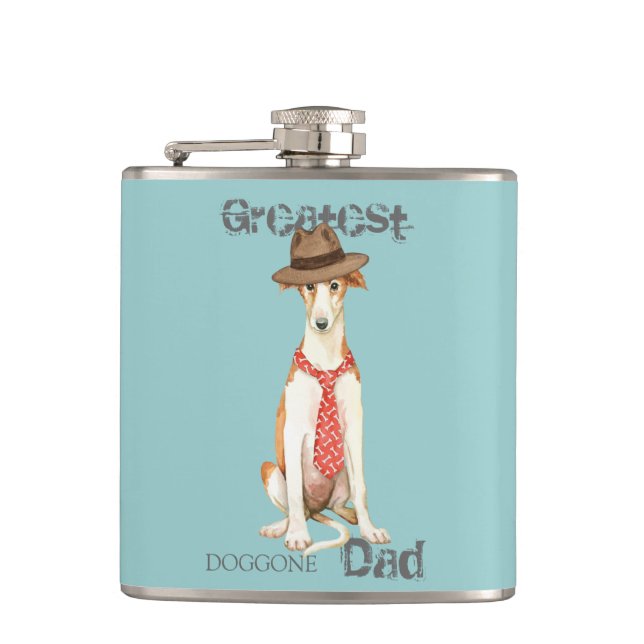 Borzoi Dad Hip Flask (Front)