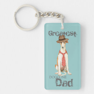 Borzoi Dad Key Ring
