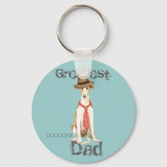 Borzoi Dad Key Ring (Front)