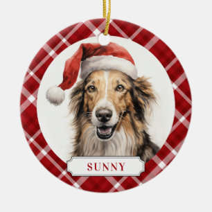 Borzoi Dog Ceramic Circle Ornament