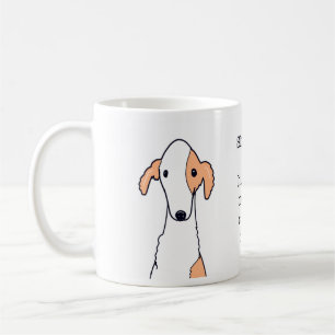 Borzoi Dog Coffee Humour Cute Illustration Mug