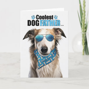 Borzoi Dog Coolest Dad Ever Father's Day Holiday Card