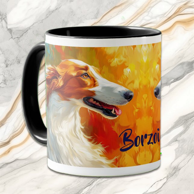 Borzoi Dog Impressionistic Paint Mug (Creator Uploaded)