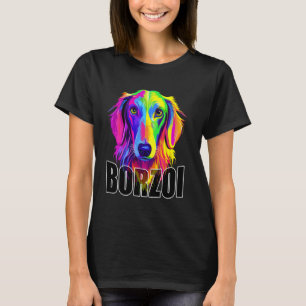 Borzoi Dog Lover Colourful Bozoi Face Men Women Bl T-Shirt