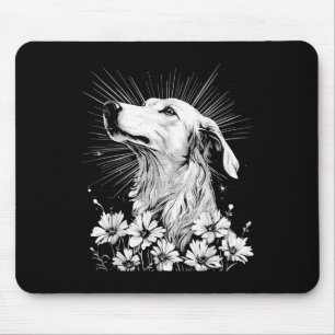 Borzoi Dog Lover Retro Style Tattoo _1 Mouse Pad