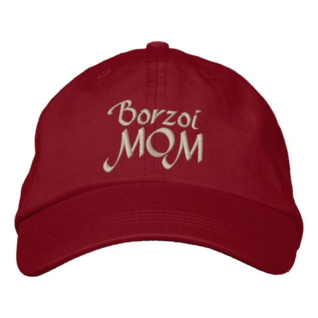 Borzoi Dog MOM Embroidered Hat (Front)