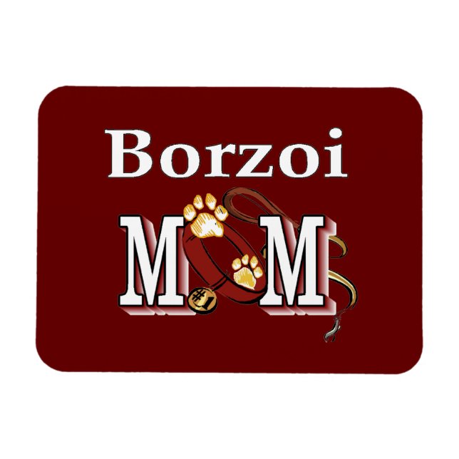 Borzoi Dog MOM Magnet (Horizontal)