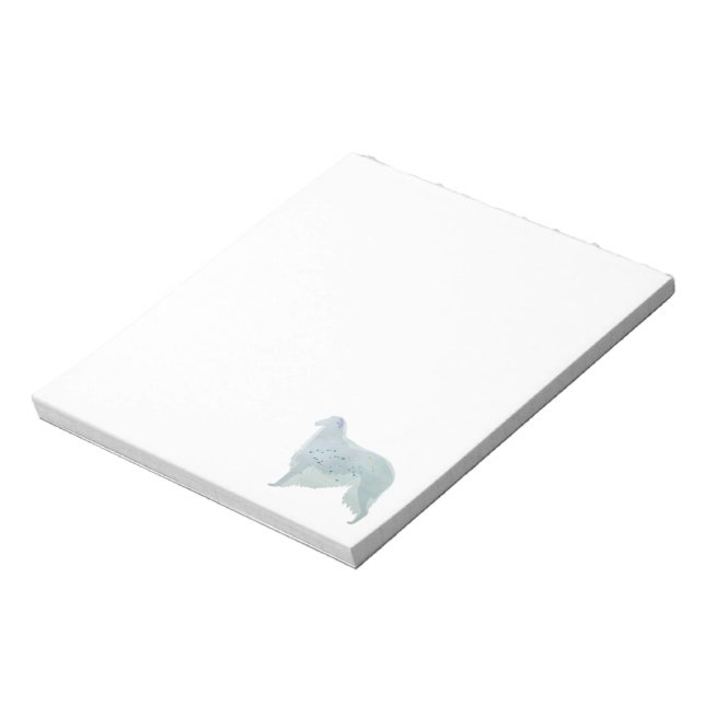 Borzoi Dog Watercolor Design Notepad (Rotated)