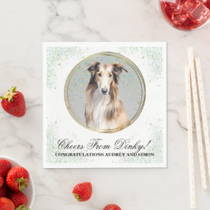 Borzoi Dog Wedding Napkins with Photo