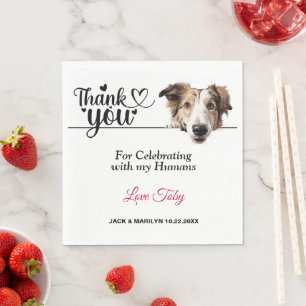Borzoi Dog Weddng Napkins with Photo