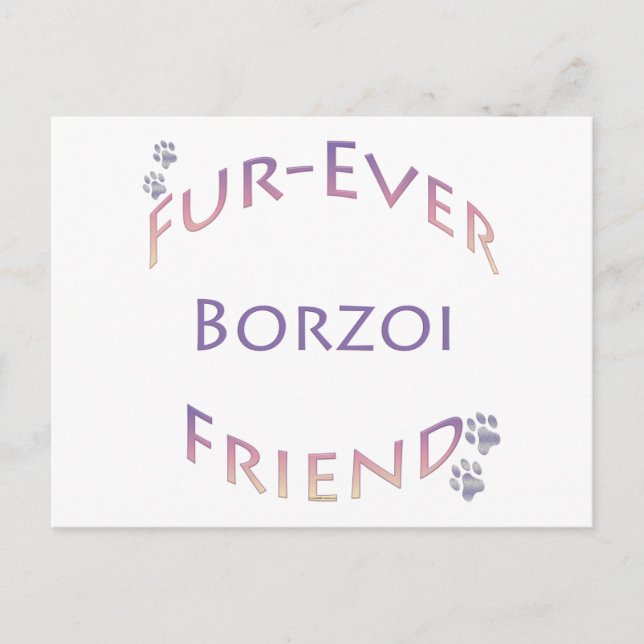 Borzoi Furever Postcard (Front)