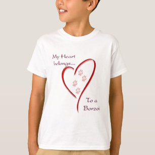 Borzoi Heart Belongs T-Shirt
