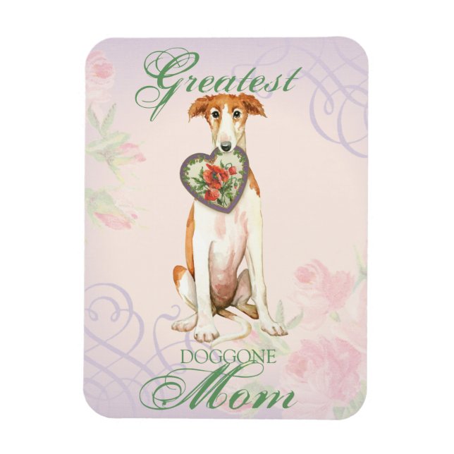 Borzoi Heart Mum Magnet (Vertical)