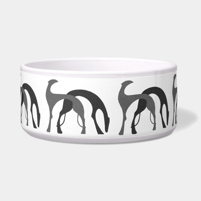 Borzoi Hound Ceramic Pet Bowl (Front)