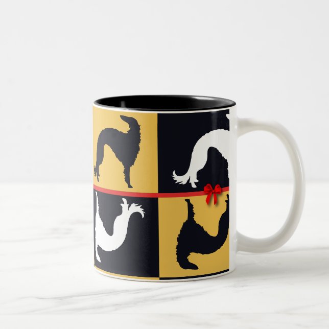 Borzoi in festival! Two-Tone coffee mug (Right)