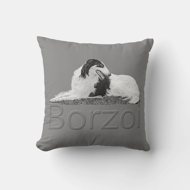 Borzoi In Repose Pillow (Front)