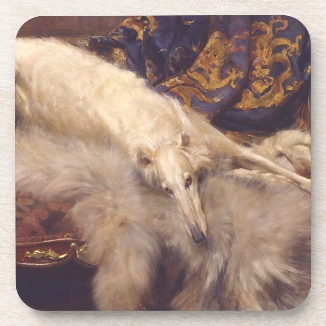 Borzoi Lounging 6 Piece Coaster Set (Front)