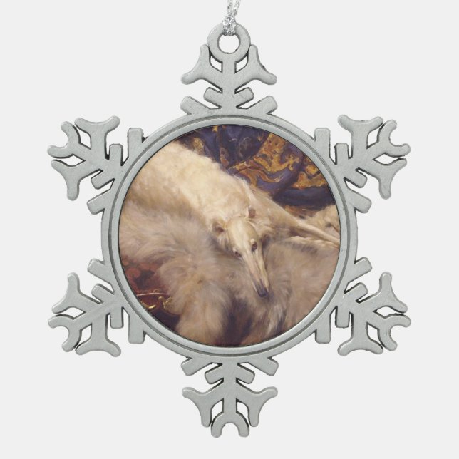 Borzoi Lounging Christmas Ornament (Front)
