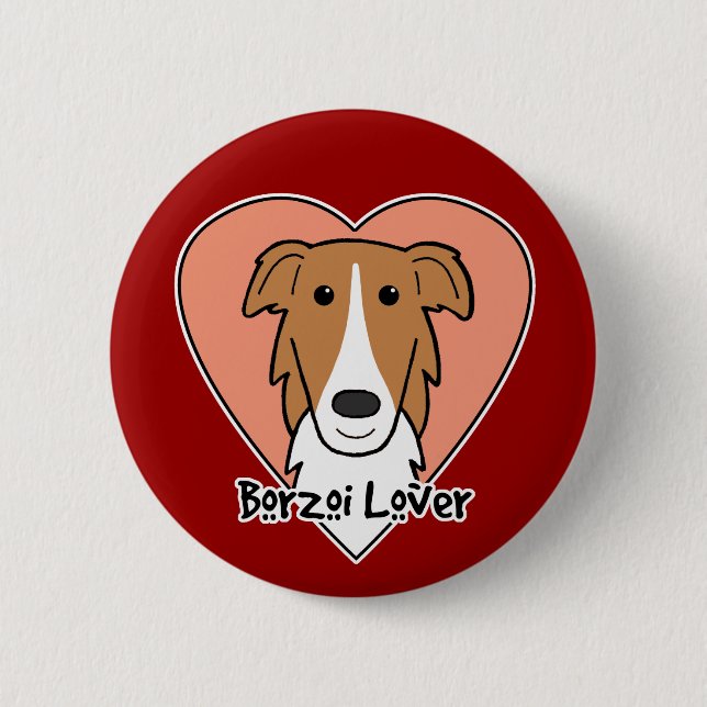 Borzoi Lover 6 Cm Round Badge (Front)