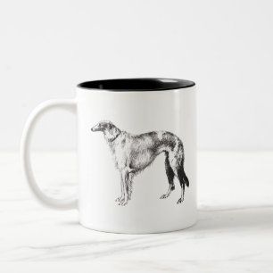 Borzoi Martynow Etching Two-Tone Coffee Mug